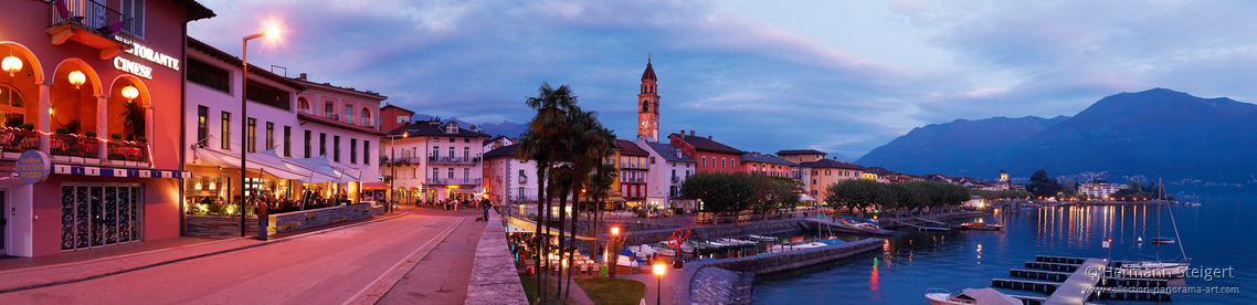 Ascona - Seepromenade am Abend