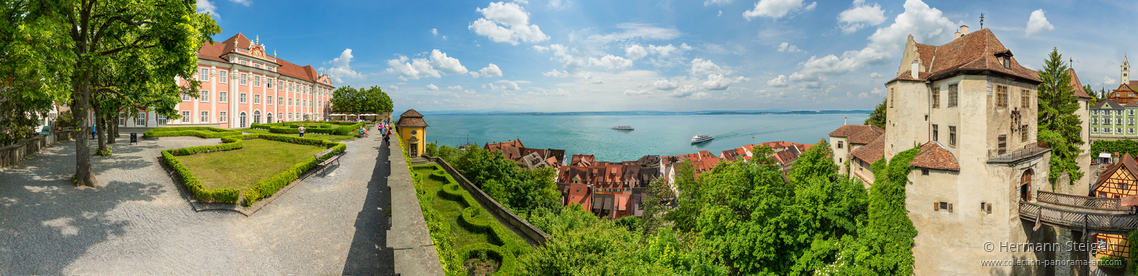 Blick auf Neues Schloss, die Burg und den Bodensee