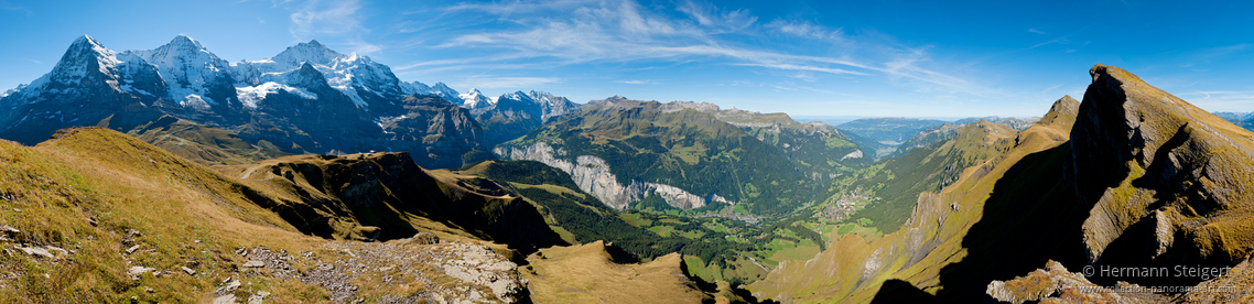 Blick vom Lauberhorn auf Eiger, Mönch und Jungfrau 1