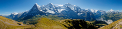 Blick vom Lauberhorn auf Eiger, Mönch und Jungfrau